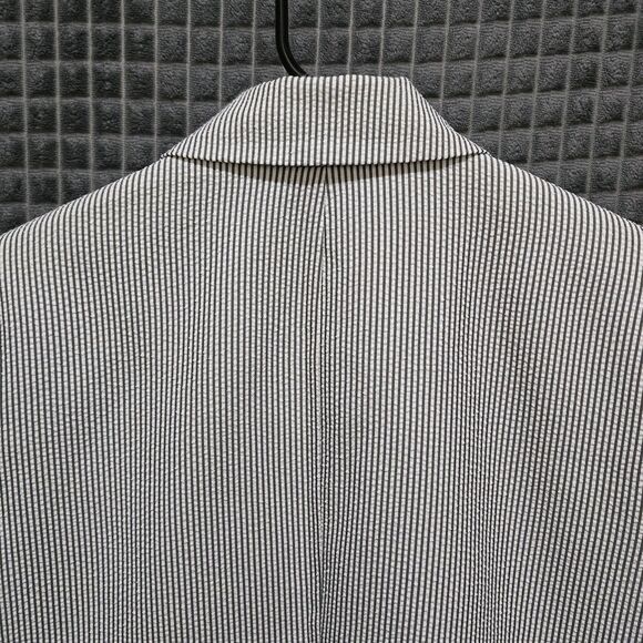 White Gray Seersucker Blazer Jacket Sz10 Kasper Pinstripe Career Corp Preppy Pro - Picture 15 of 16